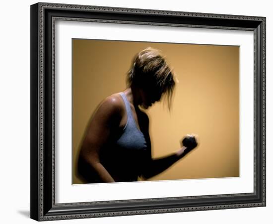 Strength Training with Hand Weights-null-Framed Photographic Print