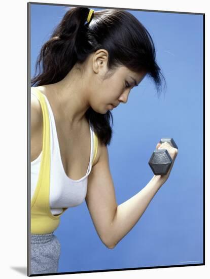 Strength Training with Hand Weights-null-Mounted Photographic Print