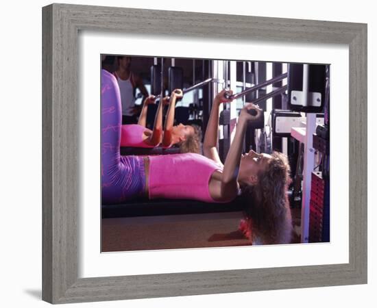 Strength Training Woman with Reflection-null-Framed Photographic Print