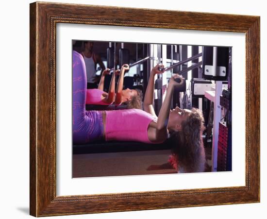 Strength Training Woman with Reflection-null-Framed Photographic Print