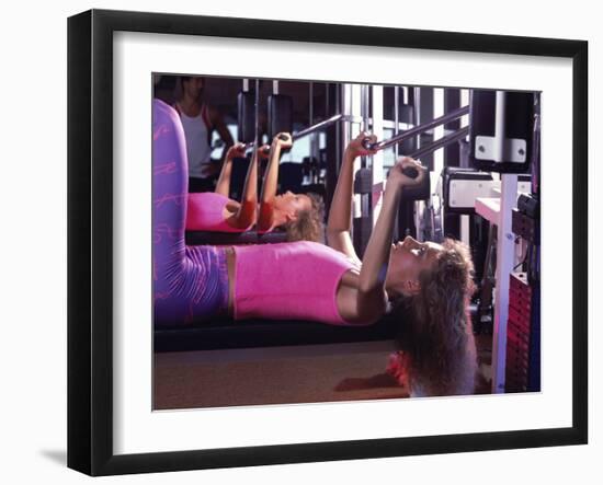 Strength Training Woman with Reflection-null-Framed Photographic Print