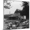 Stretcher Bearers Caring for Wounded at an Improvised First Aid Post, World War I, C1914-C1918-null-Mounted Photographic Print