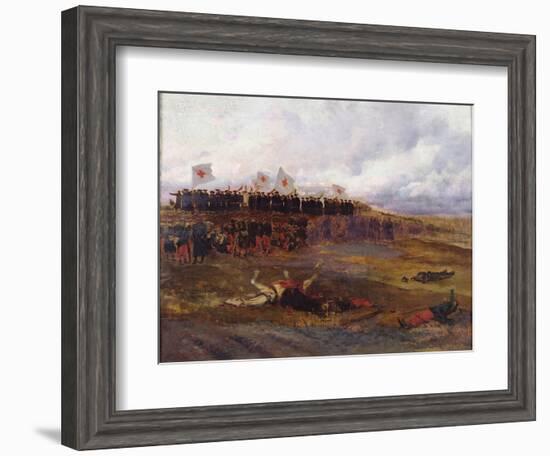 Stretcher-Bearers on the Battlefield During the Siege of Paris-Jean-Baptiste Edouard Detaille-Framed Giclee Print