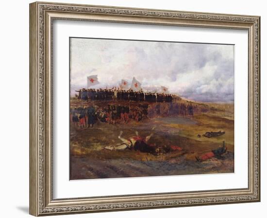 Stretcher-Bearers on the Battlefield During the Siege of Paris-Jean-Baptiste Edouard Detaille-Framed Giclee Print