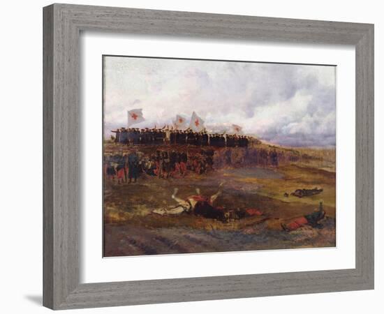 Stretcher-Bearers on the Battlefield During the Siege of Paris-Jean-Baptiste Edouard Detaille-Framed Giclee Print