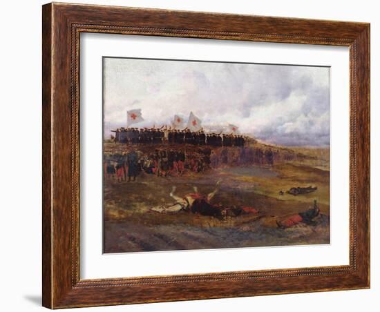 Stretcher-Bearers on the Battlefield During the Siege of Paris-Jean-Baptiste Edouard Detaille-Framed Giclee Print