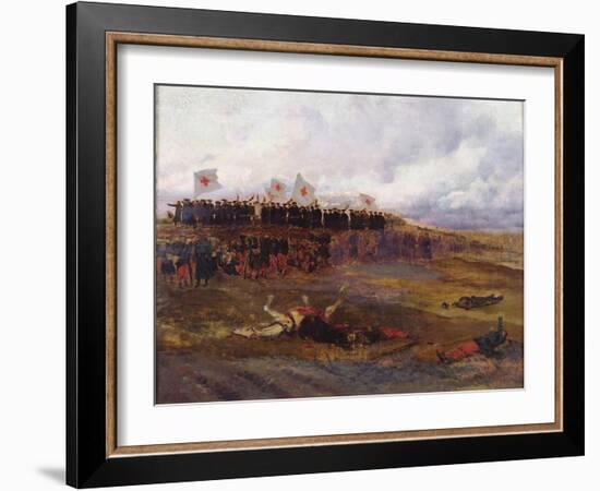 Stretcher-Bearers on the Battlefield During the Siege of Paris-Jean-Baptiste Edouard Detaille-Framed Giclee Print