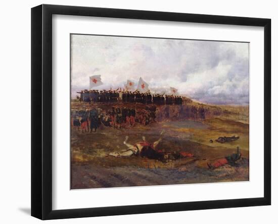 Stretcher-Bearers on the Battlefield During the Siege of Paris-Jean-Baptiste Edouard Detaille-Framed Giclee Print