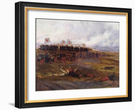 Stretcher-Bearers on the Battlefield During the Siege of Paris-Jean-Baptiste Edouard Detaille-Framed Giclee Print