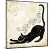 Stretching Burlap Cat-Alan Hopfensperger-Mounted Art Print