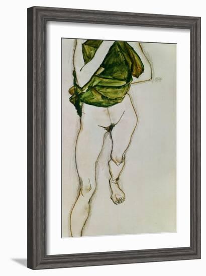 Striding Torso in Green Shirt, 1913-Egon Schiele-Framed Giclee Print