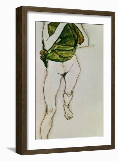 Striding Torso in Green Shirt, 1913-Egon Schiele-Framed Giclee Print