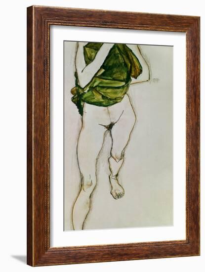 Striding Torso in Green Shirt, 1913-Egon Schiele-Framed Giclee Print