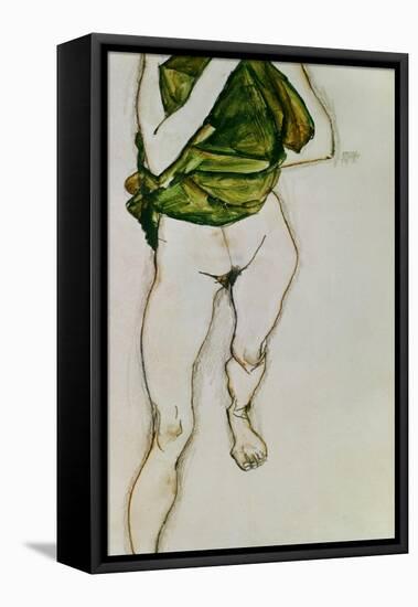 Striding Torso in Green Shirt, 1913-Egon Schiele-Framed Premier Image Canvas