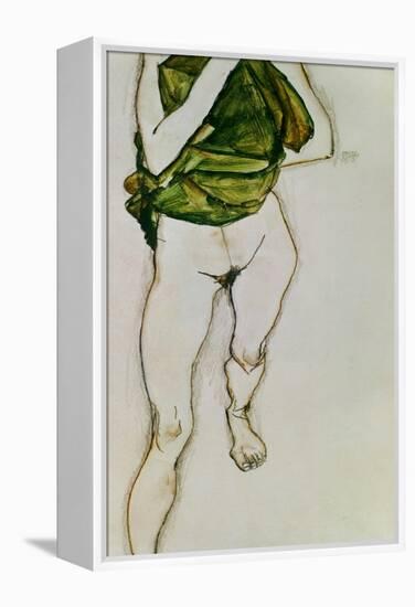 Striding Torso in Green Shirt, 1913-Egon Schiele-Framed Premier Image Canvas