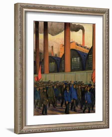 Strike-Boris Kustodiyev-Framed Giclee Print