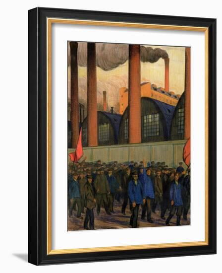 Strike-Boris Kustodiyev-Framed Giclee Print