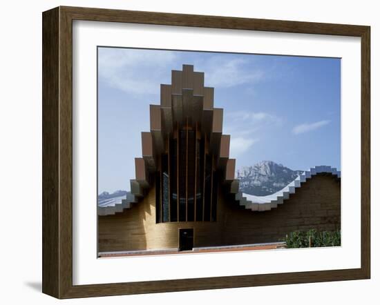 Striking Architecture of Ysios Winery Mirrors Limestone Mountains of Sierra De Cantabria Behind-John Warburton-lee-Framed Photographic Print