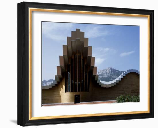 Striking Architecture of Ysios Winery Mirrors Limestone Mountains of Sierra De Cantabria Behind-John Warburton-lee-Framed Photographic Print