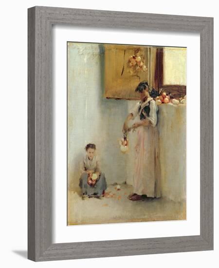 Stringing Onions, C.1882-John Singer Sargent-Framed Giclee Print