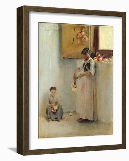 Stringing Onions, C.1882-John Singer Sargent-Framed Giclee Print