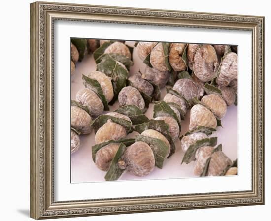 Strings of Dried Figs in the Market, Dubrovnik, Dalmatia, Croatia-Peter Higgins-Framed Photographic Print