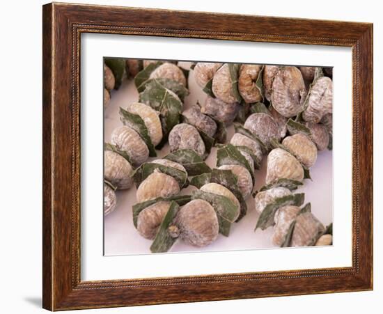 Strings of Dried Figs in the Market, Dubrovnik, Dalmatia, Croatia-Peter Higgins-Framed Photographic Print