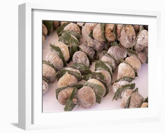 Strings of Dried Figs in the Market, Dubrovnik, Dalmatia, Croatia-Peter Higgins-Framed Photographic Print