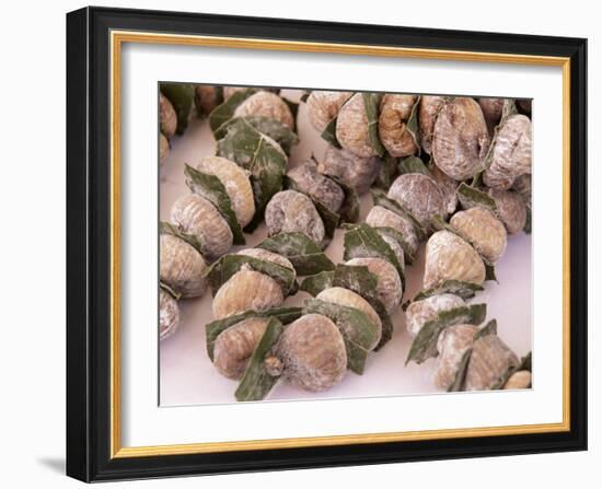 Strings of Dried Figs in the Market, Dubrovnik, Dalmatia, Croatia-Peter Higgins-Framed Photographic Print