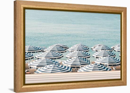 Striped Beach Umbrellas-Grace Digital Art Co-Framed Premier Image Canvas