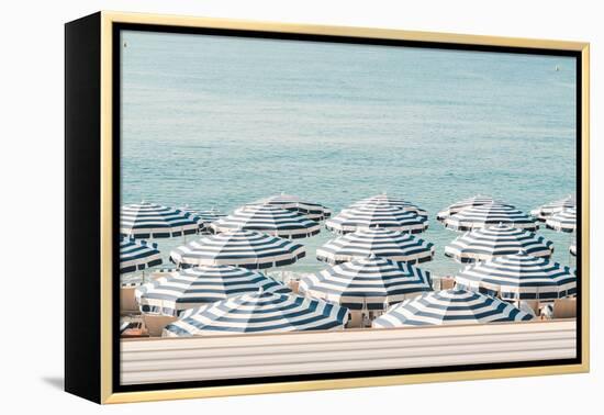 Striped Beach Umbrellas-Grace Digital Art Co-Framed Premier Image Canvas