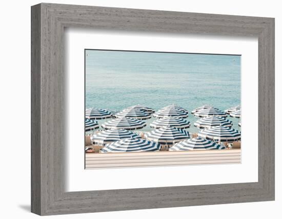 Striped Beach Umbrellas-Grace Digital Art Co-Framed Photographic Print