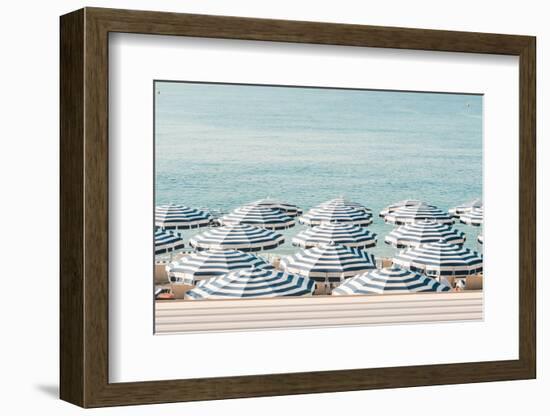 Striped Beach Umbrellas-Grace Digital Art Co-Framed Photographic Print