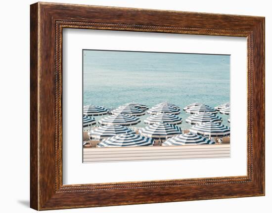 Striped Beach Umbrellas-Grace Digital Art Co-Framed Photographic Print