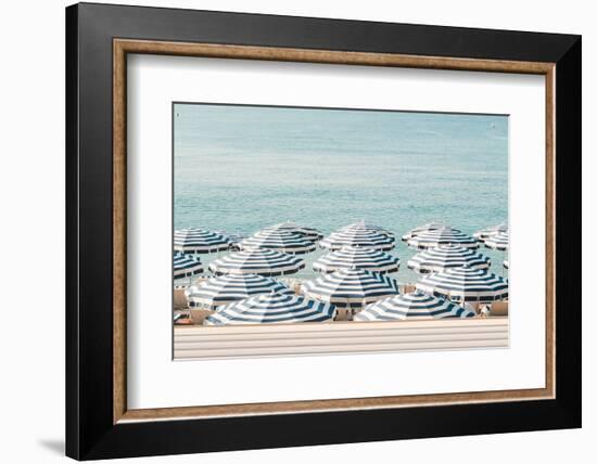 Striped Beach Umbrellas-Grace Digital Art Co-Framed Photographic Print