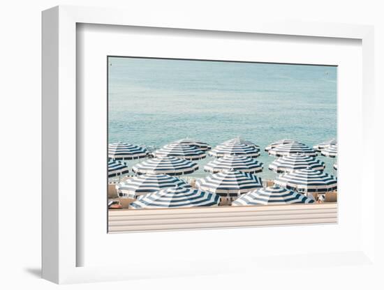 Striped Beach Umbrellas-Grace Digital Art Co-Framed Photographic Print