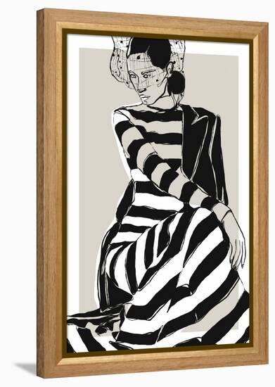 Striped Dress-Treechild-Framed Premier Image Canvas