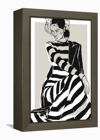 Striped Dress-Treechild-Framed Premier Image Canvas