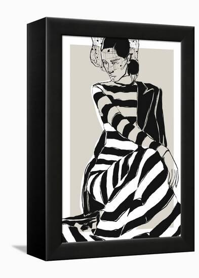 Striped Dress-Treechild-Framed Premier Image Canvas