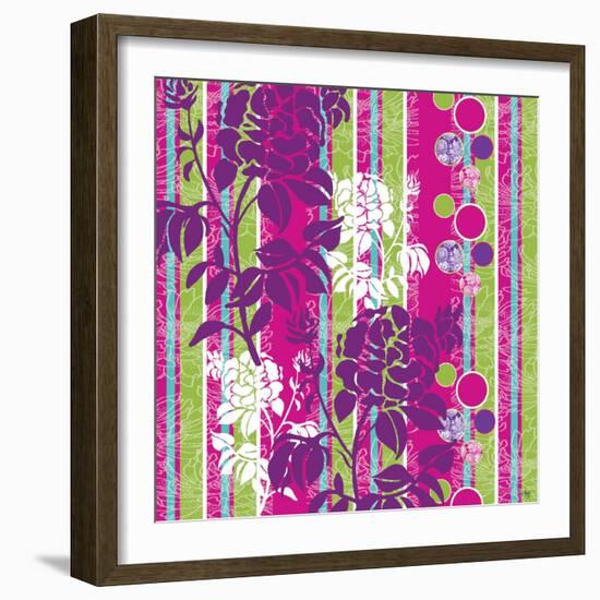 Striped Floral-Bee Sturgis-Framed Art Print