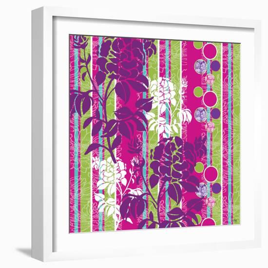 Striped Floral-Bee Sturgis-Framed Art Print