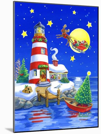 Striped Lighthouse-Geraldine Aikman-Mounted Giclee Print