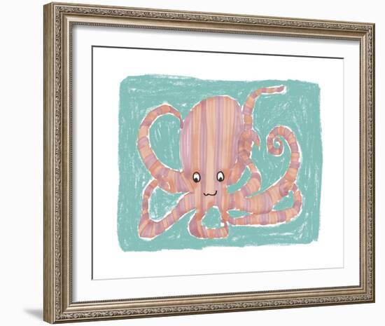 Striped Octopus-Katrien Soeffers-Framed Giclee Print