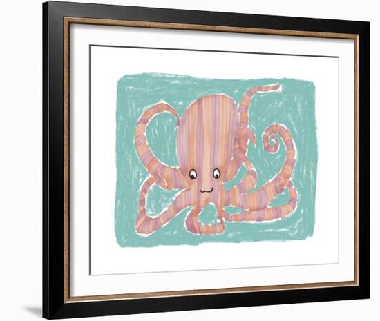 Striped Octopus-Katrien Soeffers-Framed Giclee Print