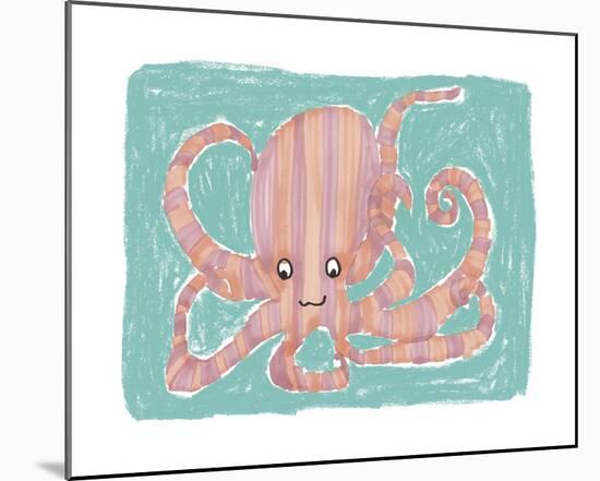 Striped Octopus-Katrien Soeffers-Mounted Giclee Print