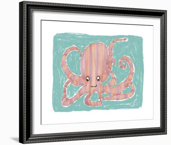 Striped Octopus-Katrien Soeffers-Framed Giclee Print