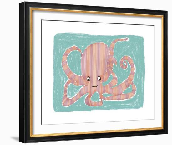 Striped Octopus-Katrien Soeffers-Framed Giclee Print