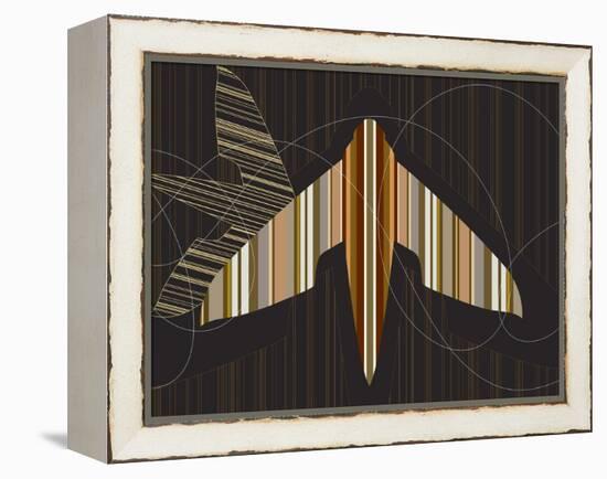 Striped Paper Planes-Belen Mena-Framed Premier Image Canvas