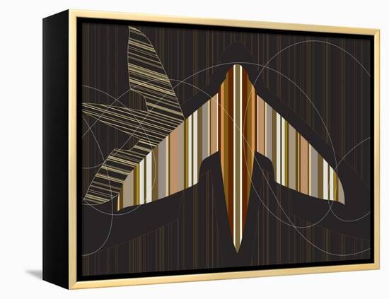 Striped Paper Planes-Belen Mena-Framed Premier Image Canvas