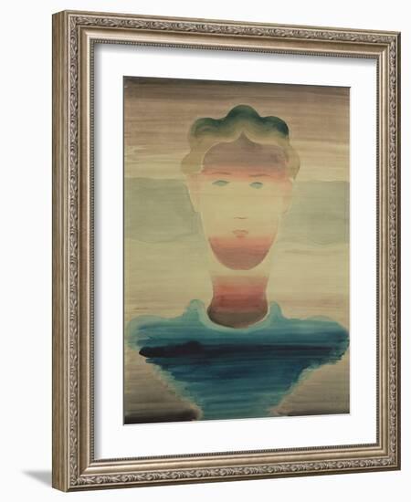 Striped Portrait, 1932 (W/C on Paper)-Oskar Schlemmer-Framed Giclee Print